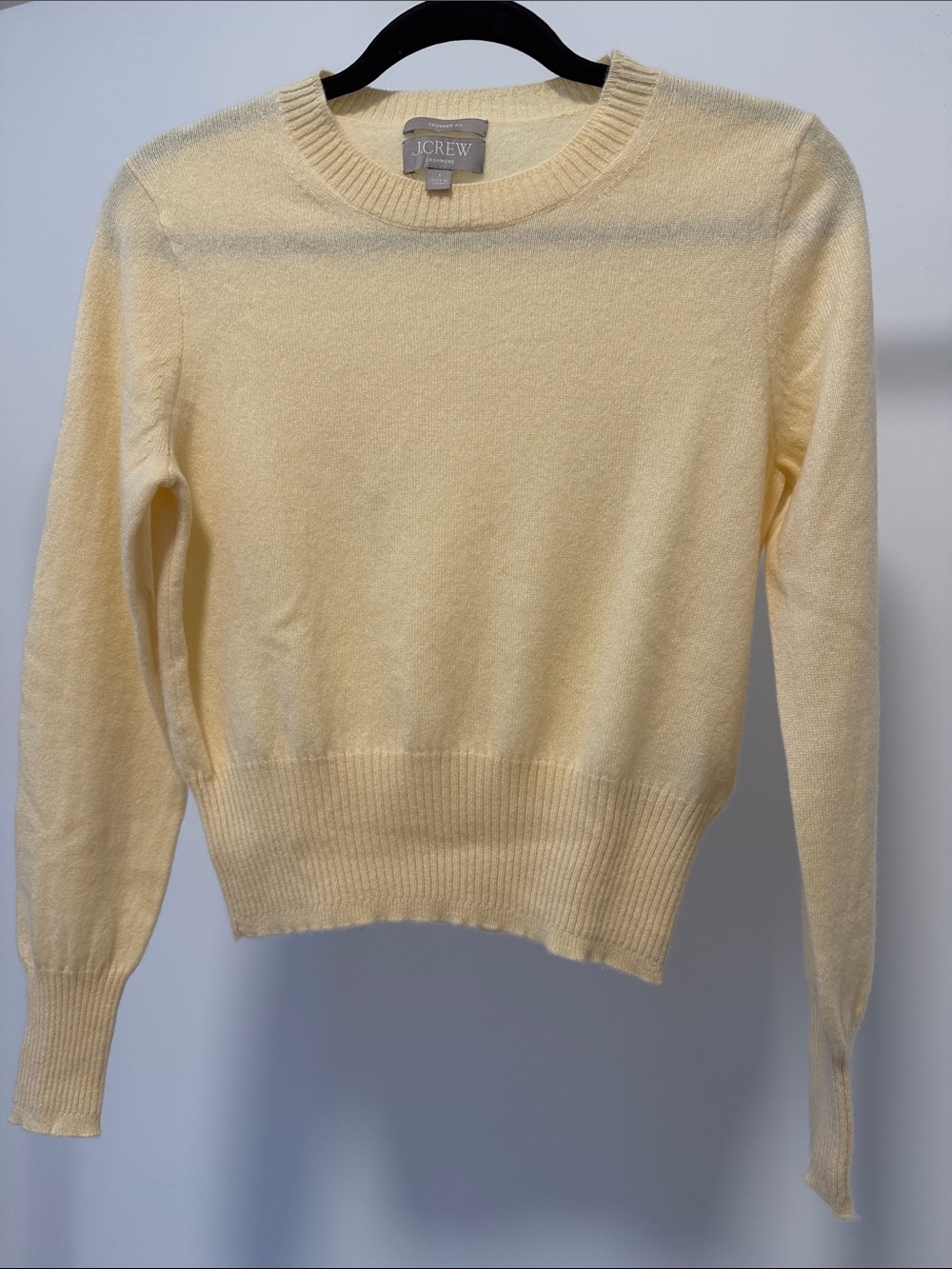 J. Crew Soft Pastel 100 % Cashmere Yellow Crewneck Sweater